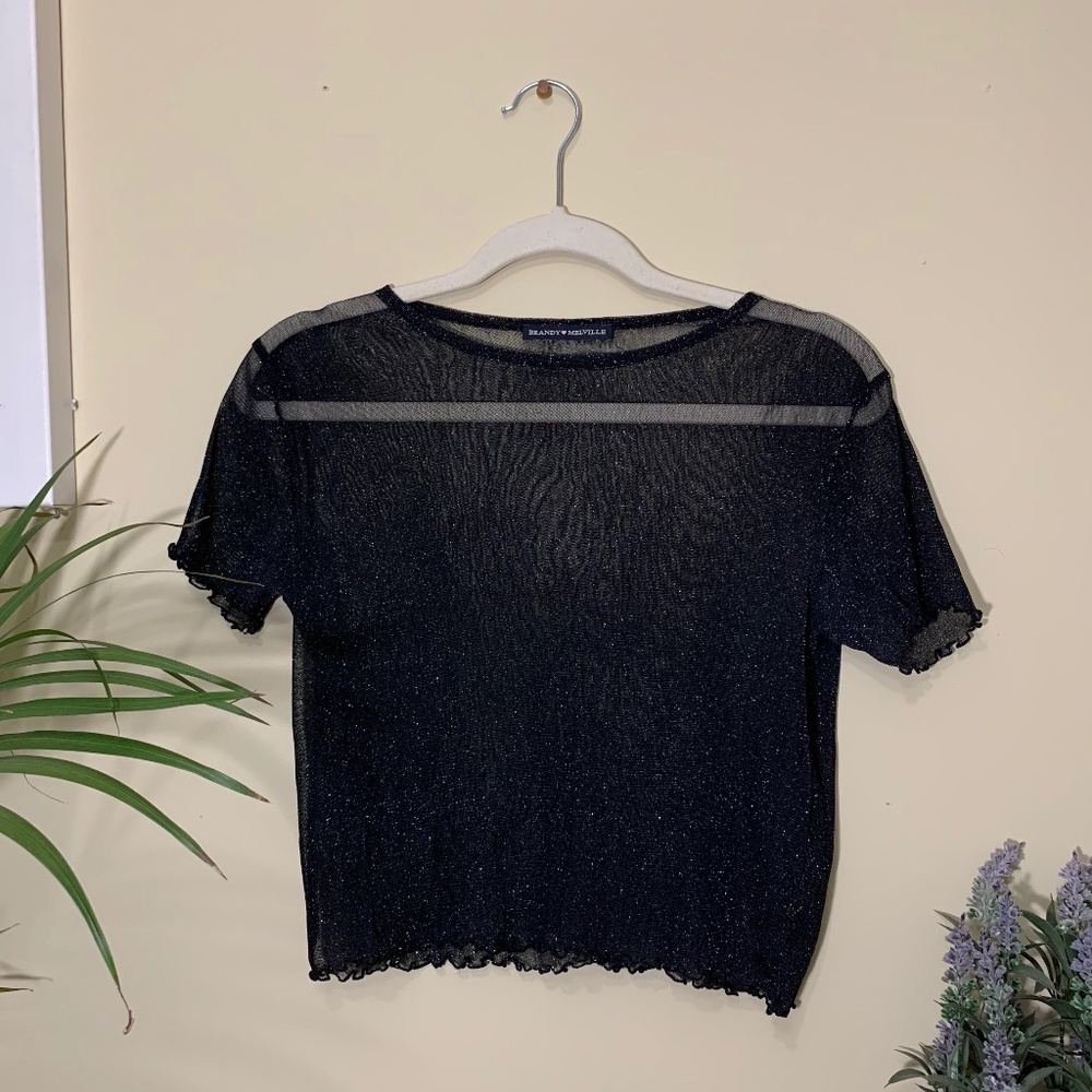 Black Sheer Sparkly Shirt